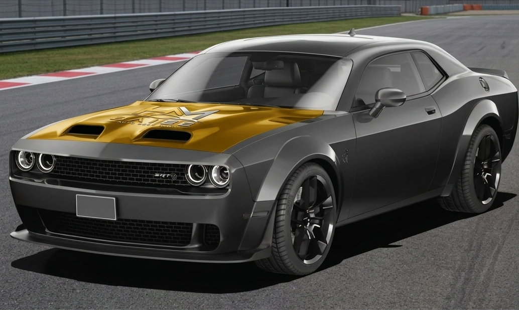 Challenger Dual-Scoop Hood — Gold